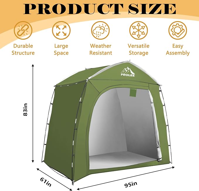 Bike Storage 7.3 x 5ft, Outside Storage Waterproof Oxford Fabric - Image 3