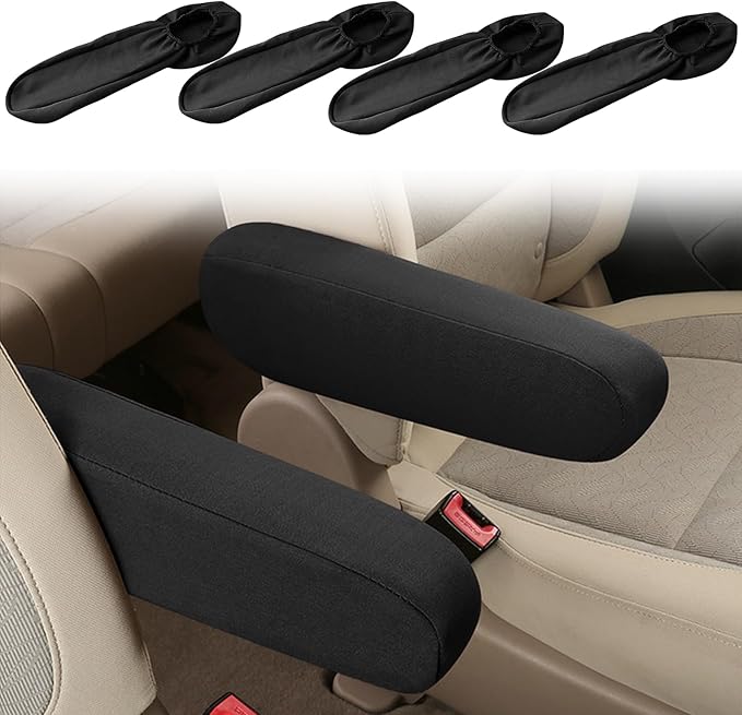 4PC Car Front Seat Armrest Covers, Universal Size Seat Arm Rest Cover, Flat by SmeytaCarAccessoriesSupply