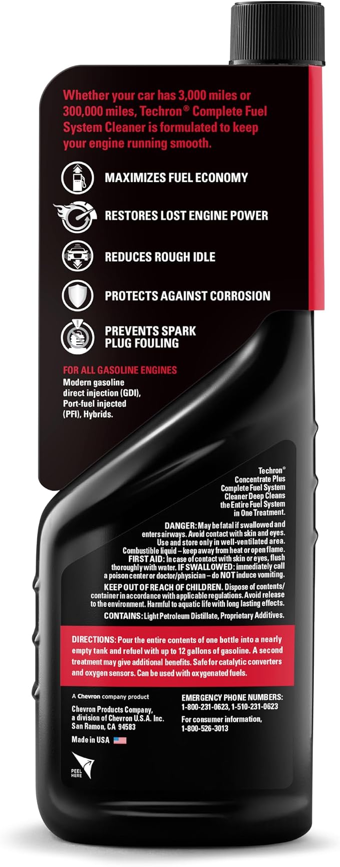 Chevron Techron Concentrate Plus Fuel System Cleaner, 12 oz - Image 2