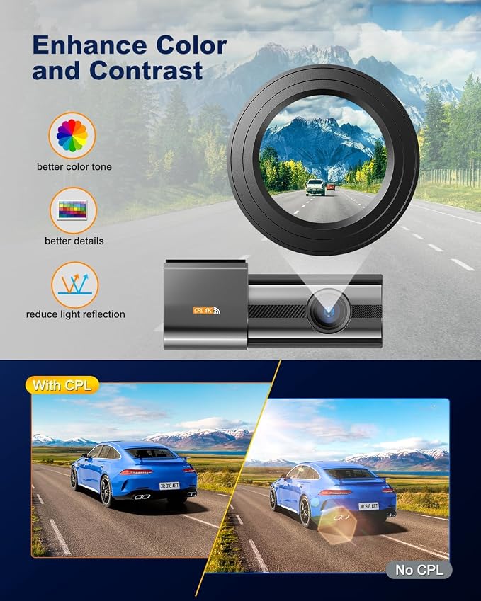 Dash Cam Front 4K, Built-in 5GHz WiFi - Image 2