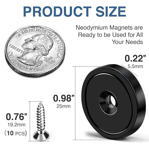 MIKEDE Magnets with Hole, 70LB Strong Rare Earth Magnets, Powerful Pot with - Image 3