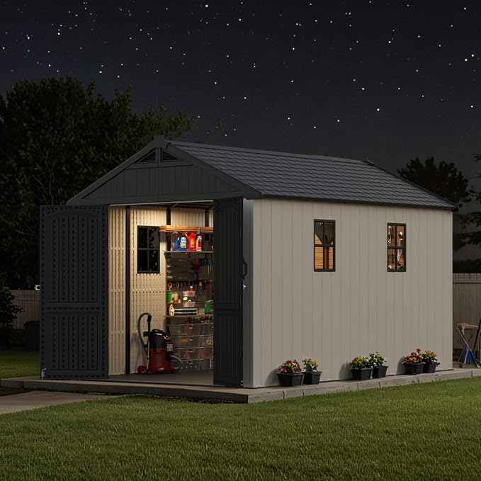 Patiowell 8 x 12 FT Resin Outdoor Storage Shed - Image 2