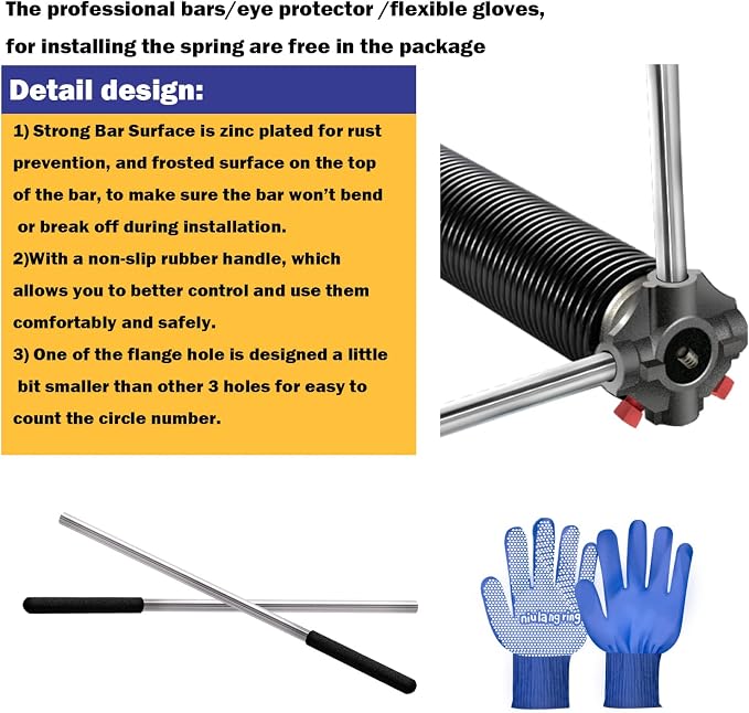 2" Garage Door Springs Pair, Garage Door Spring Replacement, Torsion Springs - Image 5