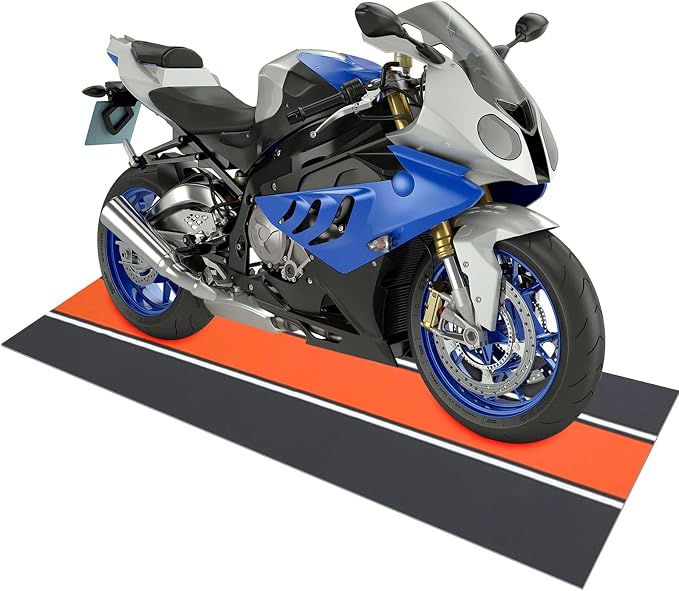78 x 31 Inch Motorcycle Mat Garage Floor Rug Washable Parking Mats by Drydiet