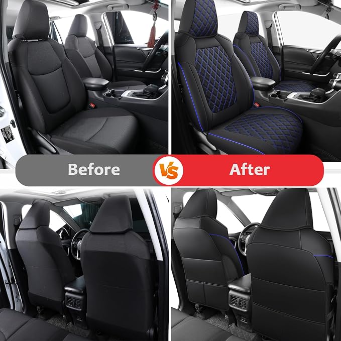 MIROZO Rav4 Seat Covers Full Set, Faux Leather Car Seat Covers Compatible - Image 5