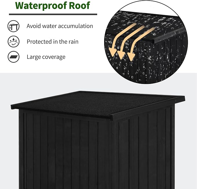 MCombo Outdoor Storage Cabinet, Wooden Storage Shed - Image 4
