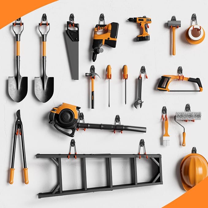 Garage Storage Hooks, 12 Pack Steel Heavy Duty Wall Mount Hooks - Image 7