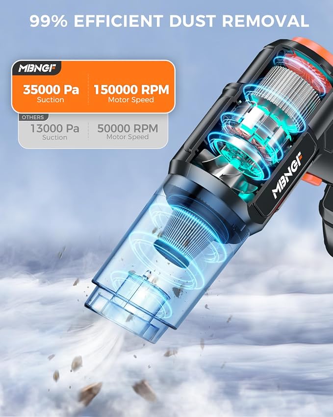 Car Vacuum Portable Cordless, High Power Suction & Blower, Wireless Handheld - Image 5