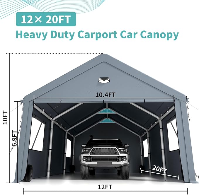 Carports 12X20 Heavy Duty，Car Ports - Image 2