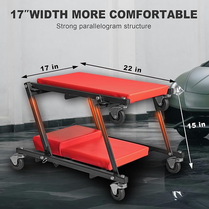 Torin 36" Rolling Foldable Car Creeper Automotive Creeper, 2-in-1 Garage Shop - Image 4