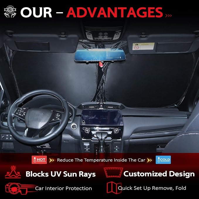 KAYZT Windshield Sun Shade for Honda CRV 2017-2022 CR-V Foldable Sunshade SUV - Image 2
