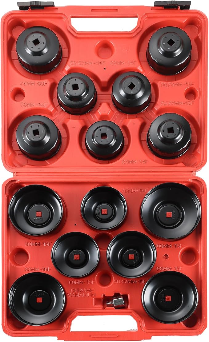 15PCS Oil Filter Cap Wrench Tool | Universal Oil Filter Socket Wrench Set 3/8 by Acymner