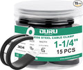 15pcs 1-1/4 Inch Stainless Steel Cable Clamps, Rubber Coated Cushioned by OURU