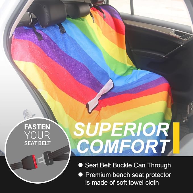 Back Seat Cover for Car Trucks Van SUV, Waterproof Rear Bench Towel Seat Covers - Image 2