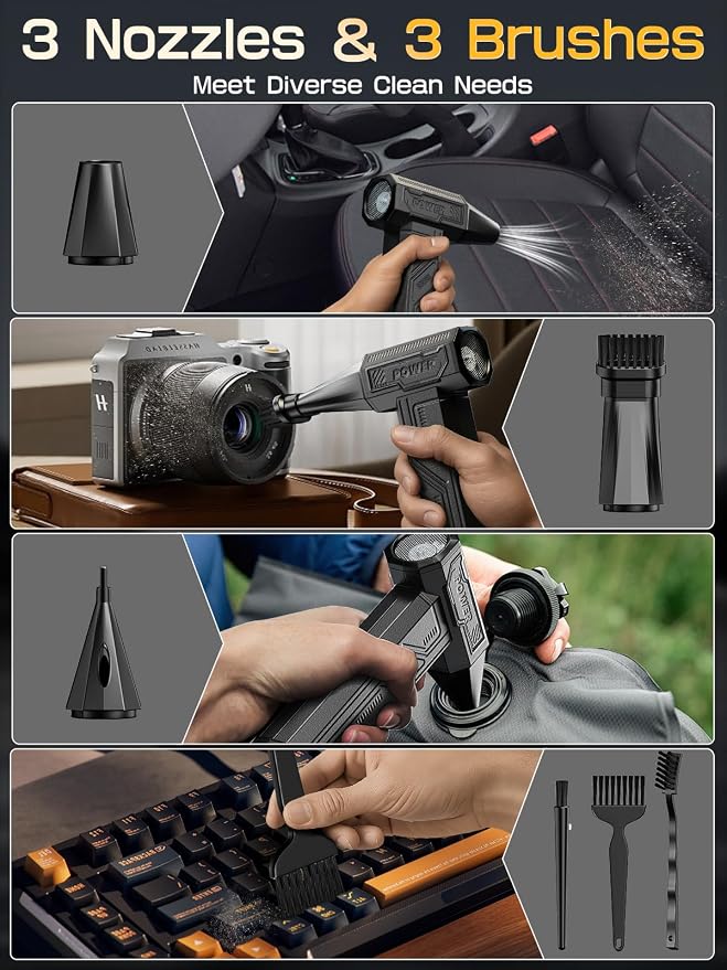 Electric Air Duster, 300000RPM 4-Gear Adjustable Compressed Air Duster - Image 8