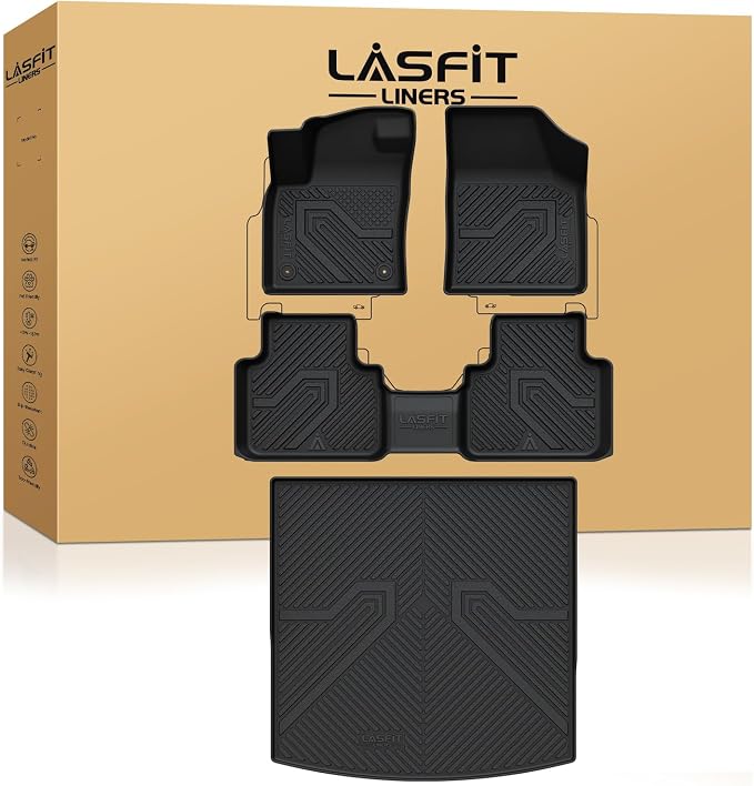 LASFIT Floor & Cargo Mats Fits for VW Atlas Cross Sport 2020-2025, All Weather by LASFIT