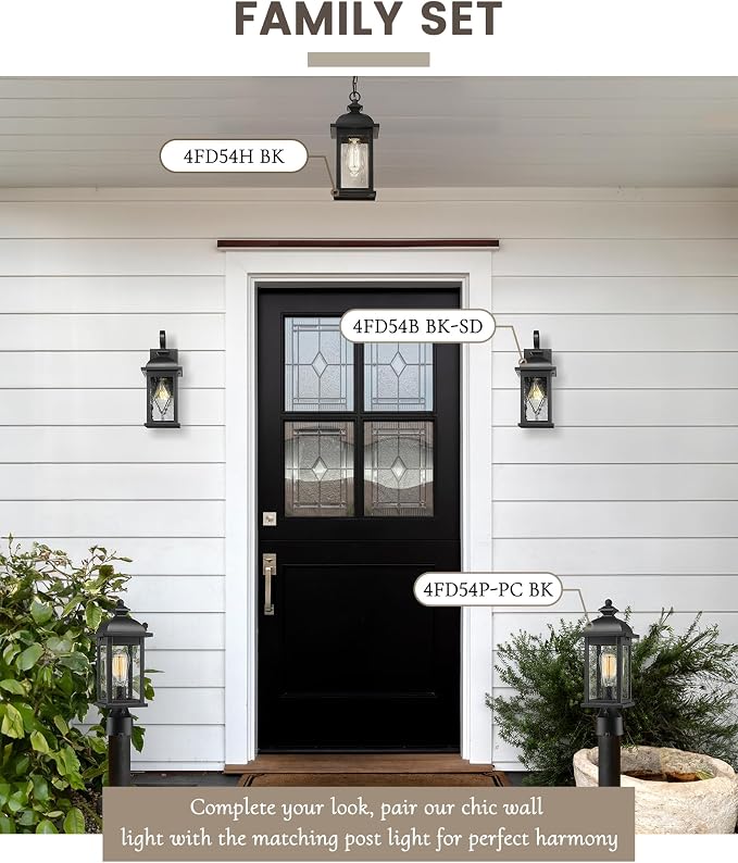 FEMILA Outdoor Wall Light Fixture, 1-Light Exterior Waterproof Wall Sconce - Image 6