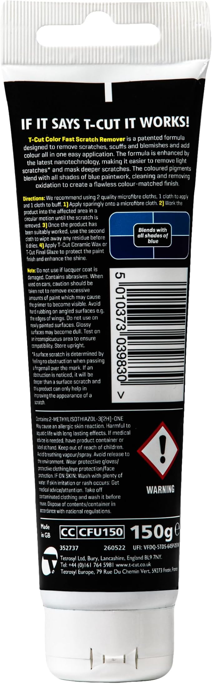 T-Cut Blue Scratch Remover, Color Fast Paintwork Restorer Car Polish, 5.3 Oz - Image 2