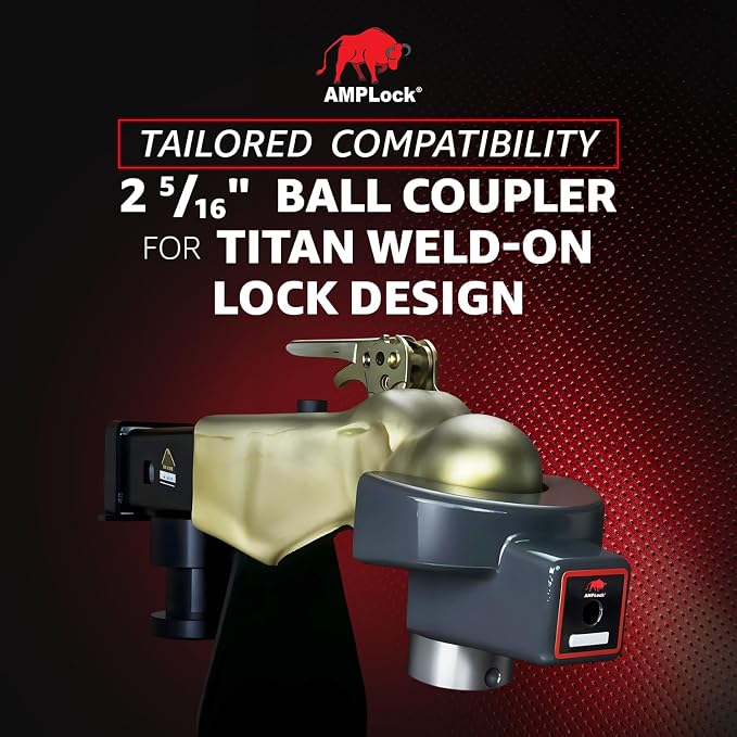 AMPLock - U-BRHT2516 2-5/16" Trailer Ball Hitch Lock - Titan Weld-on Design - Image 4