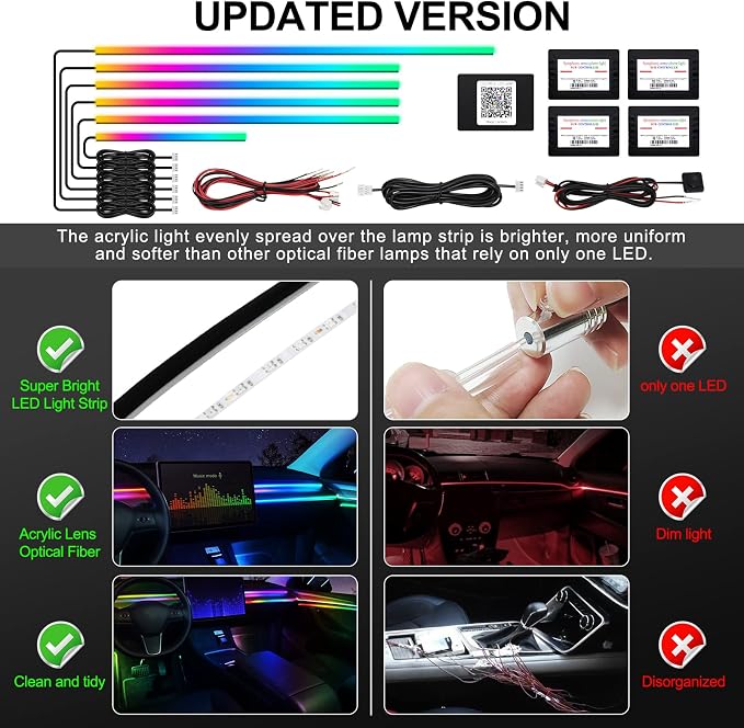Acrylic Interior Car LED Strip Light - Image 5