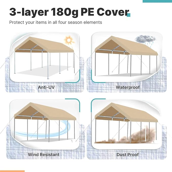 Carport Replacement Canopy Cover - Image 4