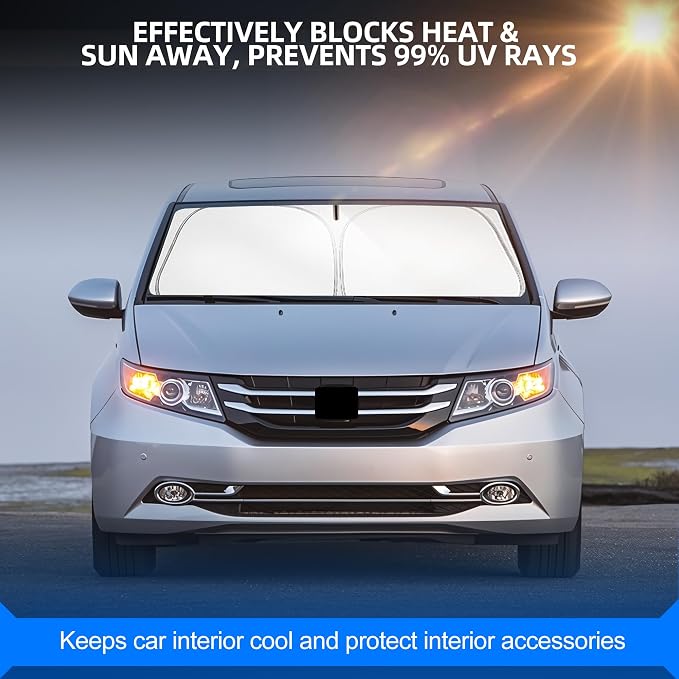 Windshield Sun Shade for Honda Odyssey 2011-2017 Foldable Sunshade Custom Fit - Image 7