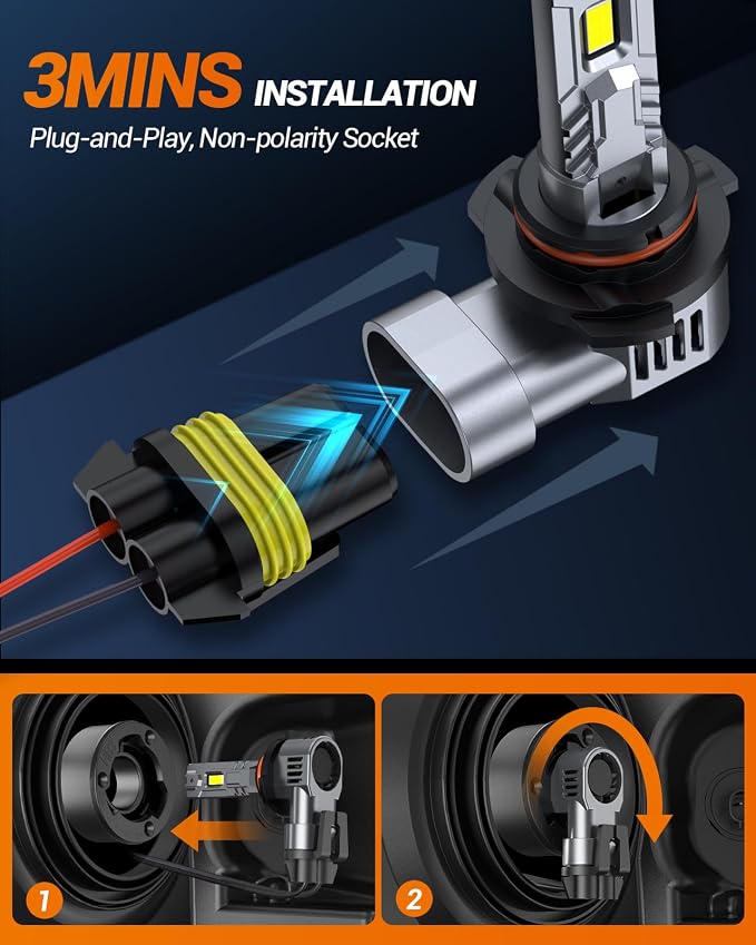SEALIGHT 9006 Fog Bulbs, 10X Ultra-Bright 50, 000LM HB4 1:1 Mini Size - Image 7