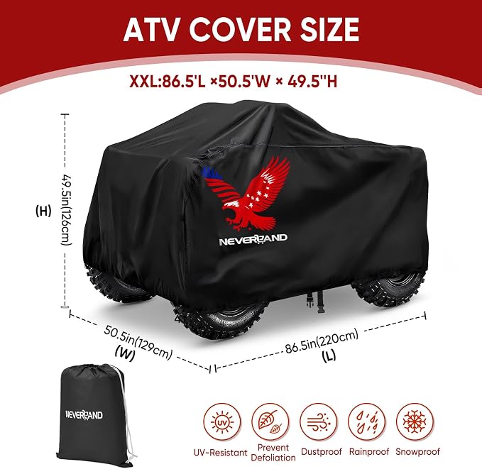 Neverland ATV Cover, Waterproof Heavy Duty 4 Wheeler Cover - Image 6