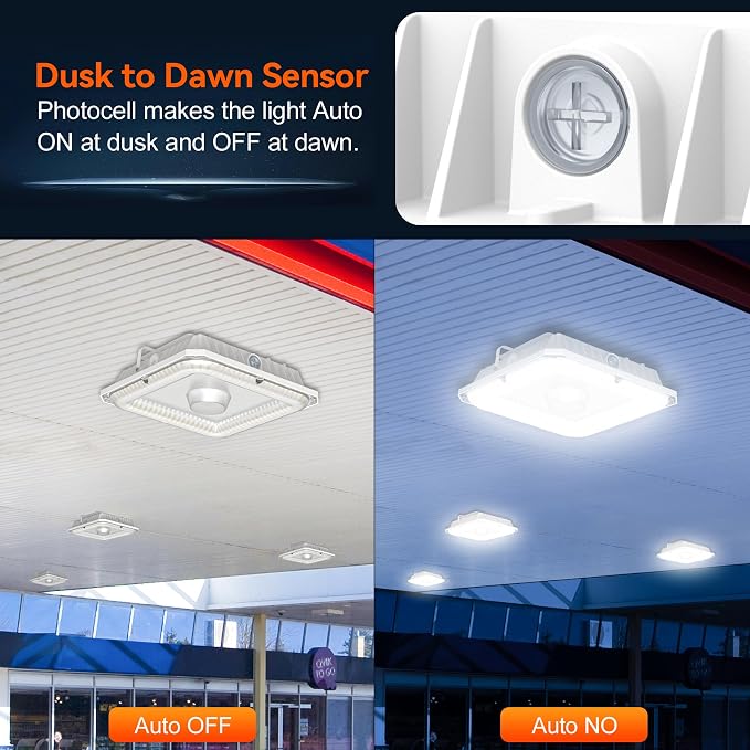 BBESTLED LED Canopy Light with Photocell, 60W 80W 100W Adjustable, ETL&DLC - Image 6
