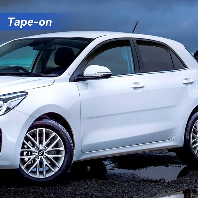 Window Visors Rain Guards for 2012-2017 Kia Rio Hatchback, Out-Channel Window - Image 3