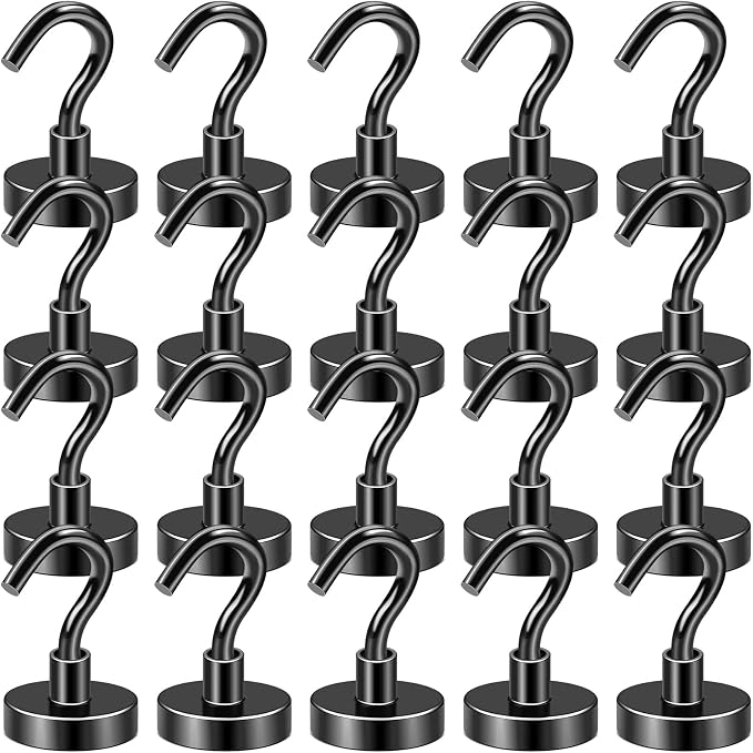 DIYMAG Black Magnetic Hooks, 50 LB Heavy Duty Magnet by DIYMAG