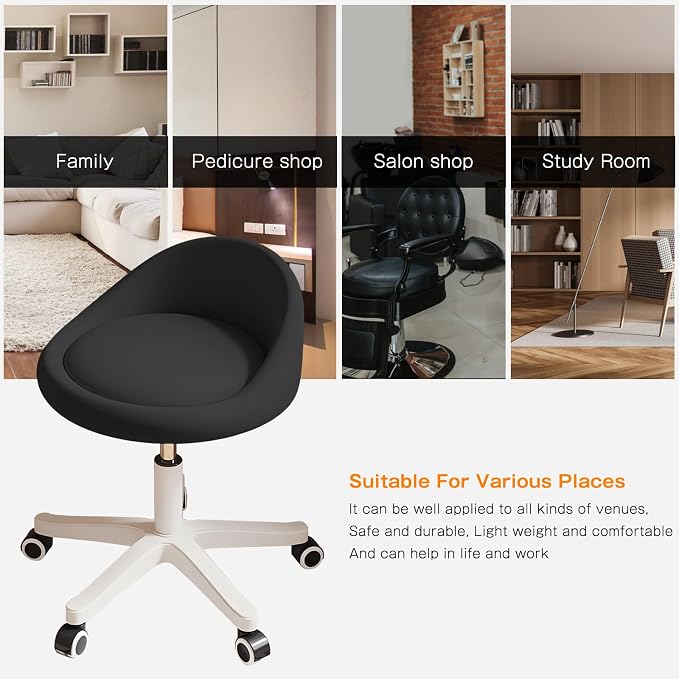 Rolling Stool Set of 6 Rolling Hydraulic Salon Stool - Image 5