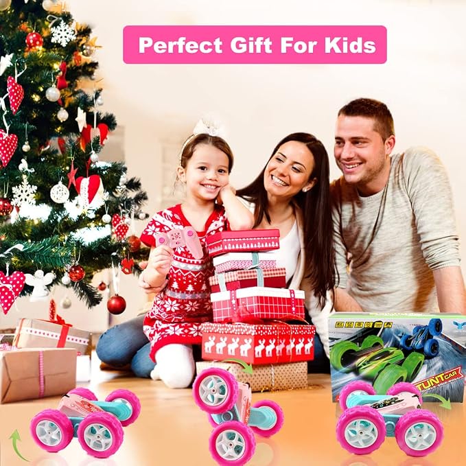FREE TO FLY Rc Stunt Cars: Double Sided 360°Flip Rotating 4WD Race Car Toy - Image 7