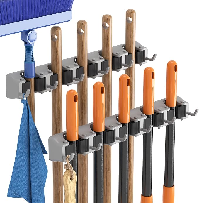 Lifewit Mop and Broom Holder Wall Mount, Anti-Slip Broom Hanger by Lifewit