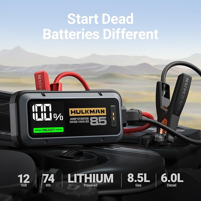 Hulkman Alpha85, Space Gray, 2000A 74Wh Smart Jump Starter, 12V Portable Car - Image 2