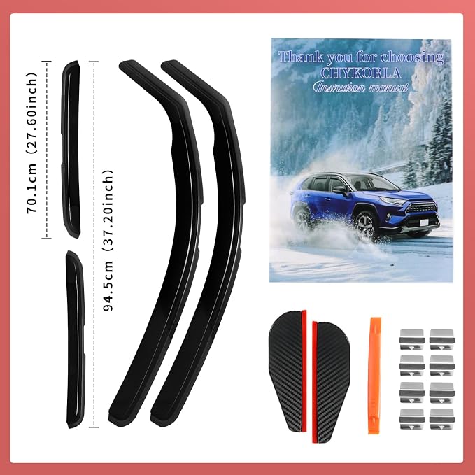 4PCS in Channel Rain Guards for Tacoma 2005-2015 Double Cab, Durable Side Wind - Image 7