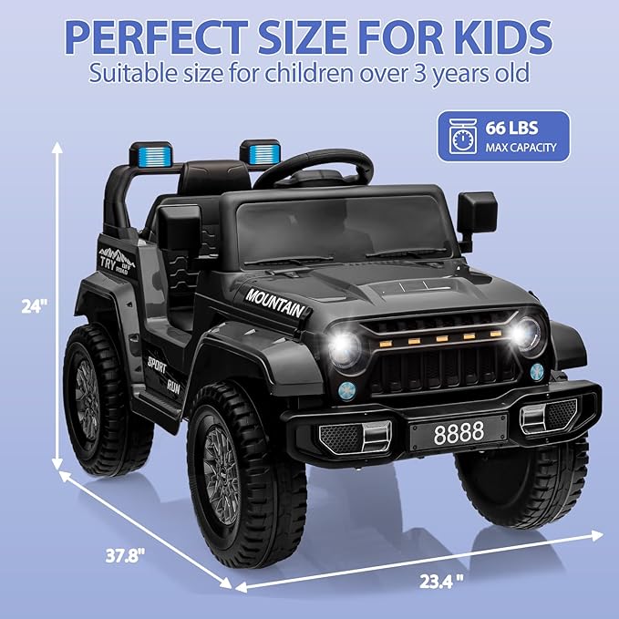 12V Kids Ride On Truck Car, Battery Powered Electric Vehicles - Image 6