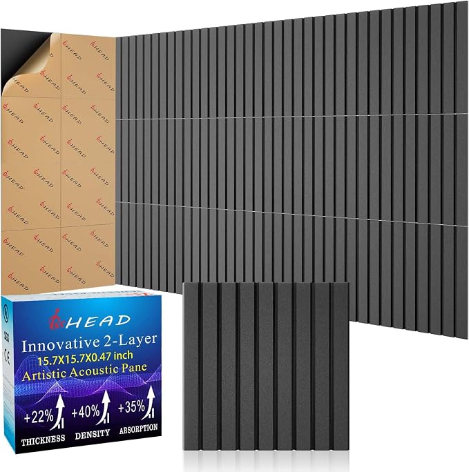 8 Pack Large Soundproof Wall Panels, 15.7 x 15.7 x 0.47 in Sound Proof Foam by Staytunedforournewproduct