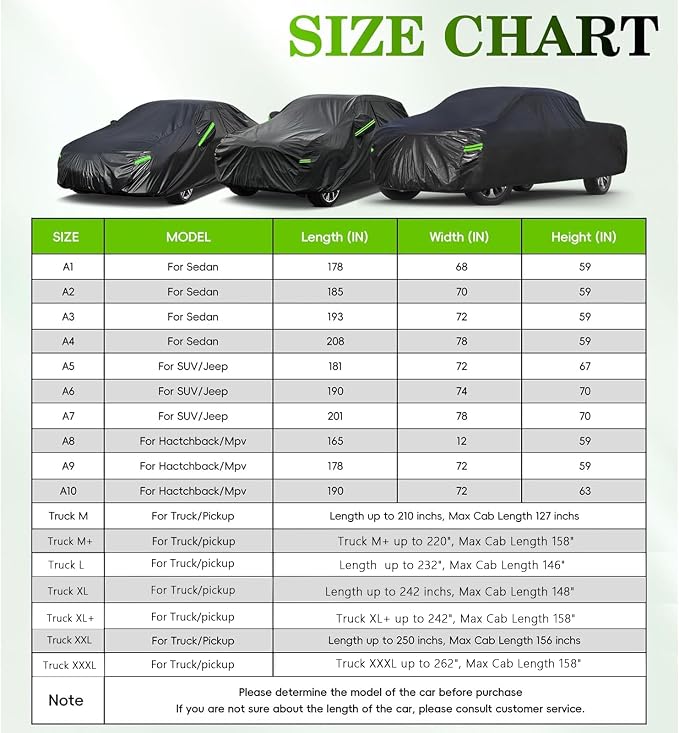KouKou Car Cover Waterproof All Weather, 7 Layers Outdoor Car Cover - Image 6
