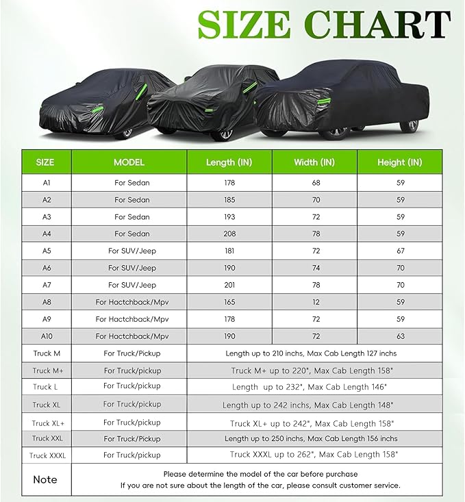 KouKou Car Cover Waterproof All Weather, 7 Layers Outdoor Car Covers - Image 6