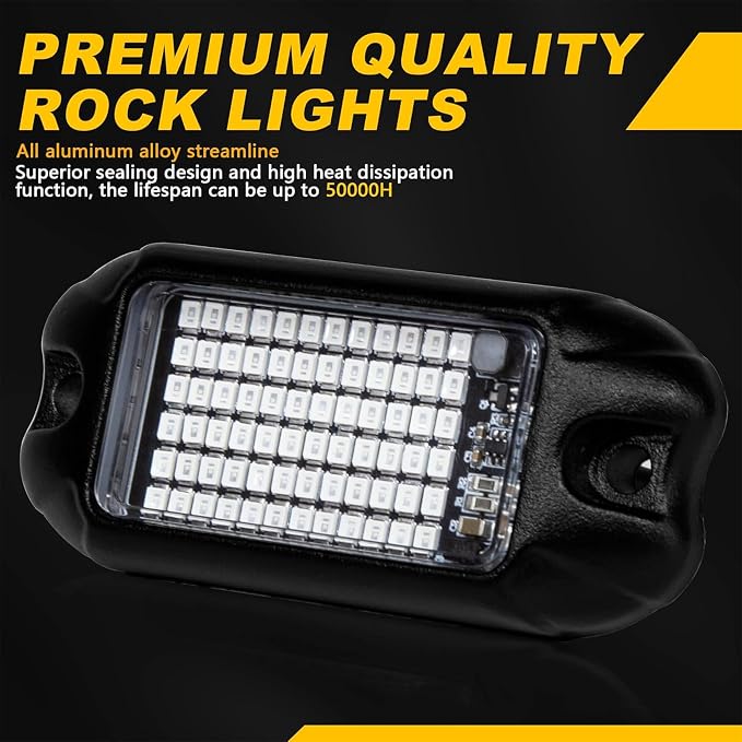 Nicoko 4Pods Pure Blue LED Rock Lights 72w high Power Rock Lights Neon - Image 2