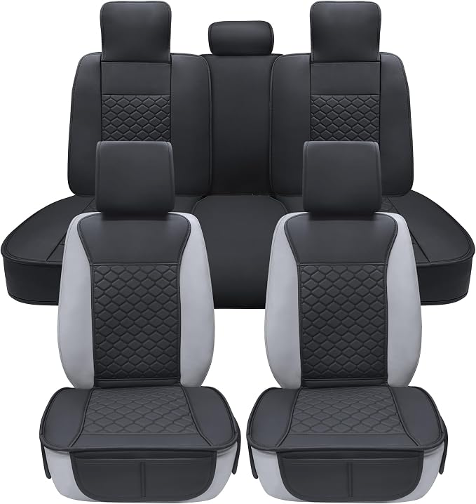 Elantrip Car Seat Cover Full Set Leather Car Seat Protector Universal fit by Elantrip