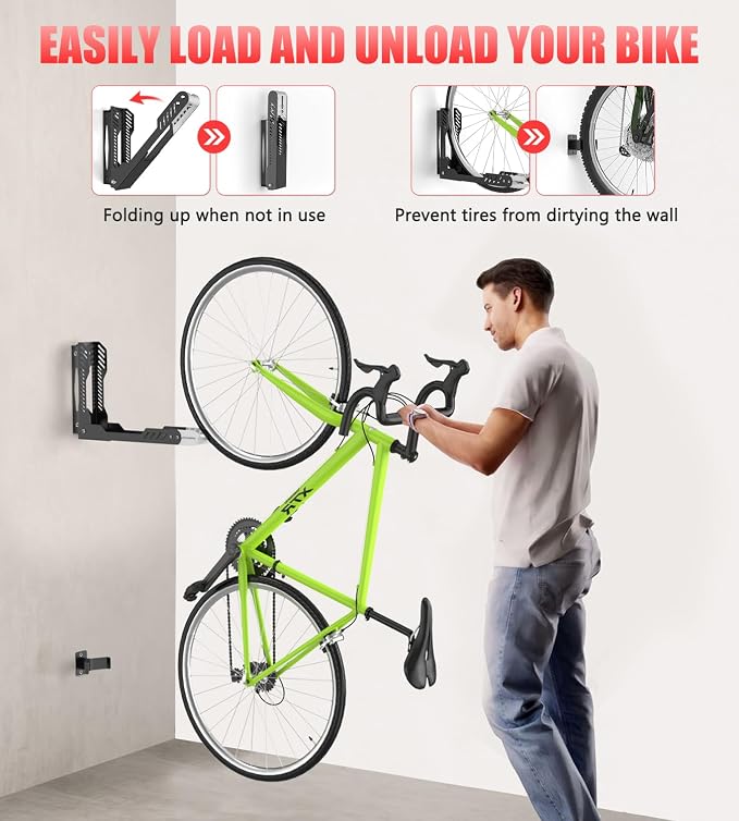 Bike Wall Mount 2 Pack Swivel Bike Rack - Image 5
