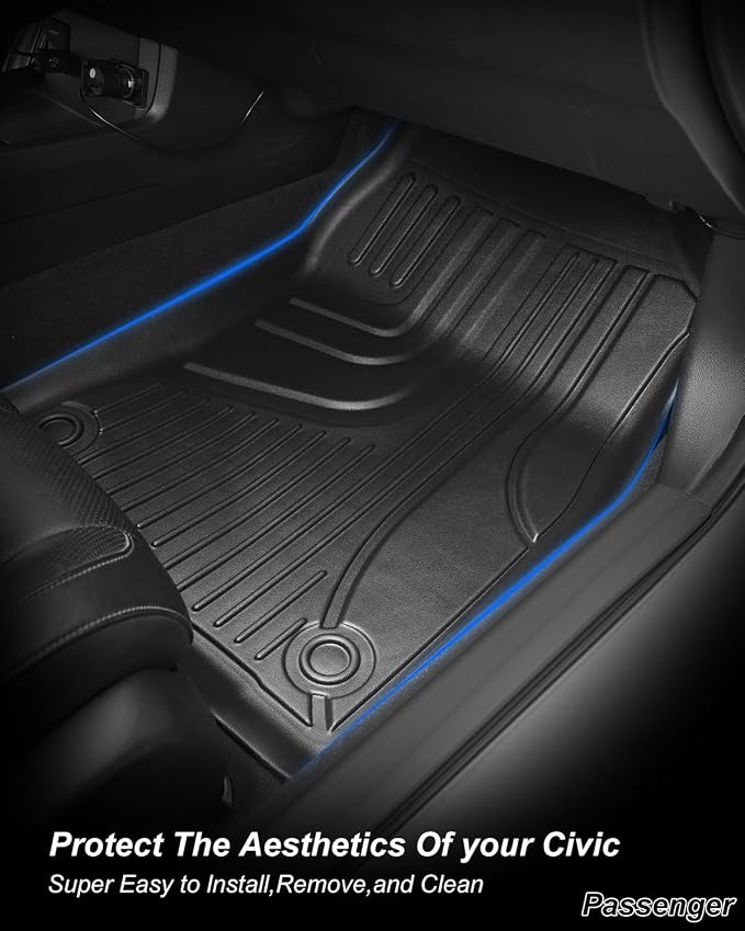 Floor Mats Fit for 2016-2021 Honda Civic Coupe/Sedan/Type R/Hatchback, TTX - Image 3