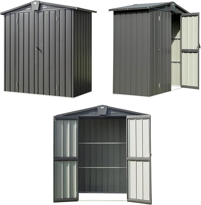 Domi Outdoor Storage Shed 5'x3, Metal Waterproof Tool Shed Utility Storage House - Image 7