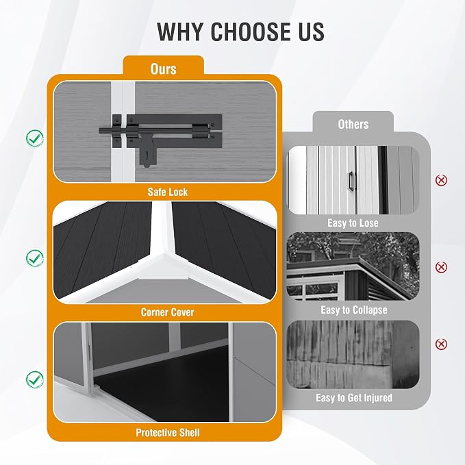 6x5 FT Outdoor Storage Resin Shed - Image 4