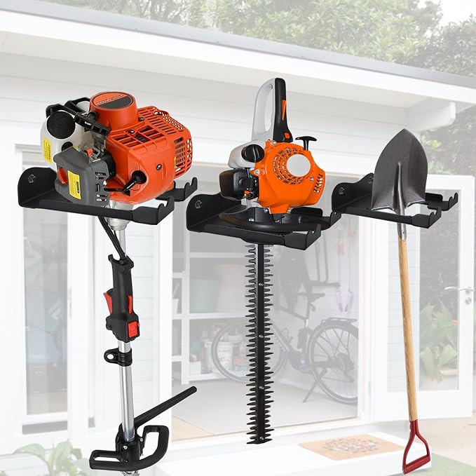 Garage Organizer Trimmer Rack, Heavy Duty Steel Weeder Eater Hanger, Wall - Image 3