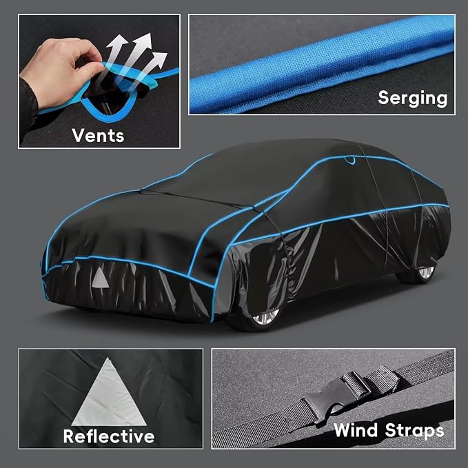 Hail Protector Car Cover, Outdoor Anti Hail Car Covers Thick Multi-Layered EVA - Image 4