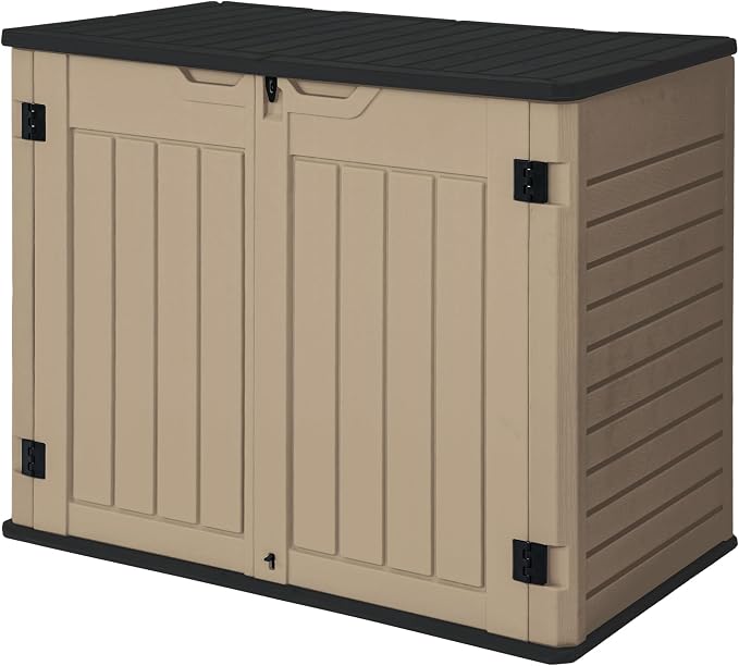 GOOBED Horizontal Shed with Padlock Latch, Outdoor Storage Shed by GOOBED