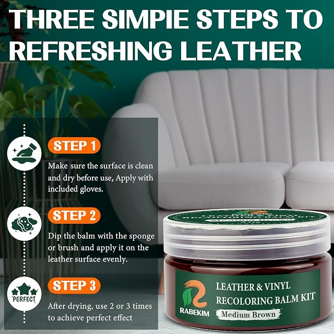 Medium Brown Leather Repair Kit, Leather Recoloring Balm – Restore & Repair - Image 6